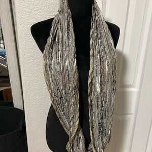Silver and Black Textured Infinite Scarf